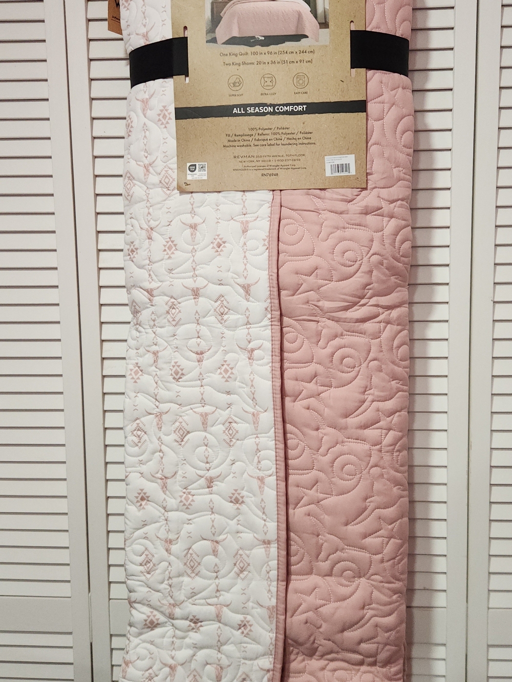 Wrangler Pink 3-Piece King Quilt Set